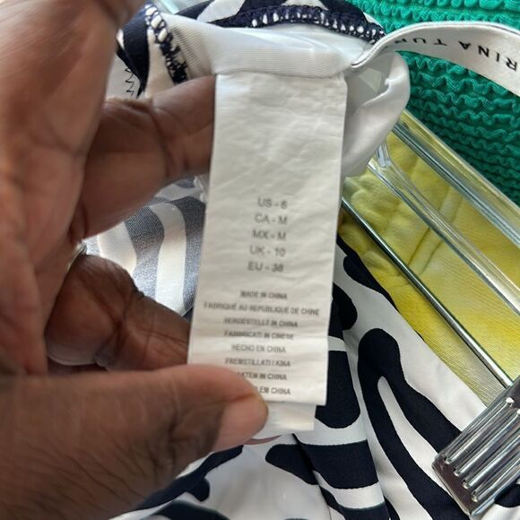 Trina Turk Zebra Handkerchief Rev Bottom Swimsuit Set 6 - Picture 9 of 12